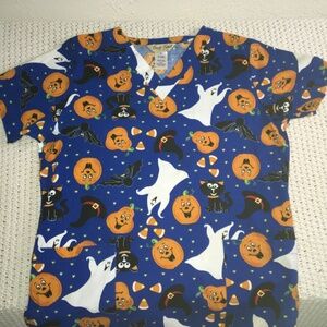 COMFY COTTON HALLOWEEN NURSE SCRUB SIZE SMALL WITH 2 POCKETS
